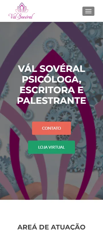 Página inicial - Val Soveral — versão para celular